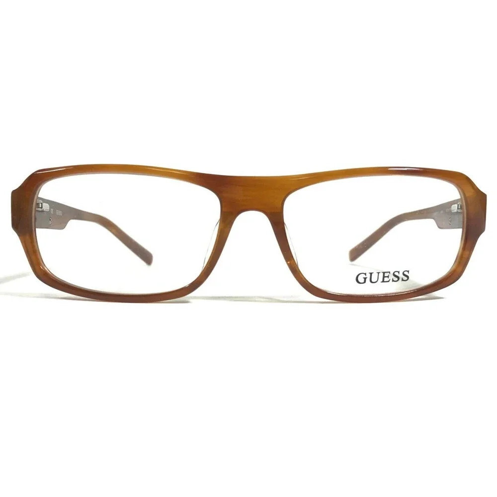 Guess Eyeglasses Frames GUA1747 AMB Brown Rectangular Full Rim 55-16-140